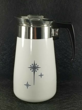 Vintage Corning Ware Atomic Starburst 9 Cup Stovetop Percolator Coffeepot