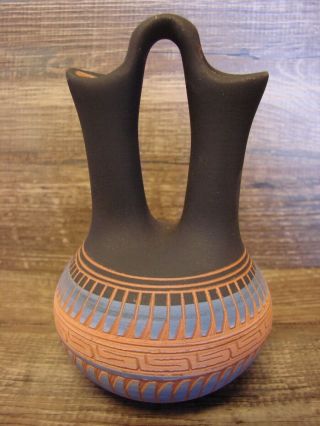 Navajo Pottery Hand Etched Wedding Vase By Michael Charlie