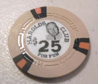 Casino Chip Harolds Club Reno Nevada $25 Harold Sr.  3 Uncirculated
