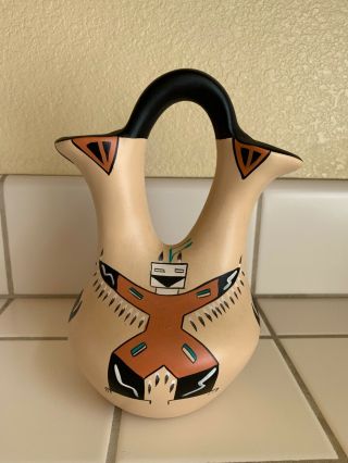 Native American Indian Pottery Wedding Vase Pot Signed