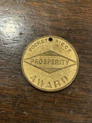 Jennings Prosperity Gold Award (pocket Piece) Scarce