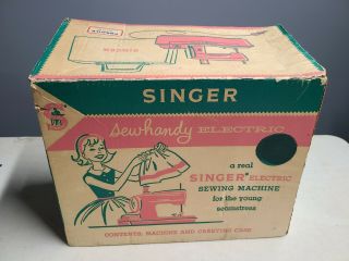 Vintage Singer Sewhandy Electric Sewing Machine Model 50 Children’s Small W/ Box