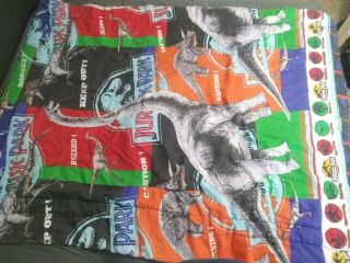 Vintage Jurassic Park 1992 Twin Size Comforter Blanket Made In USA Rare 3