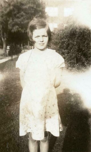 R682 Vtg Photo Little Girl In Summer Dress C 1932