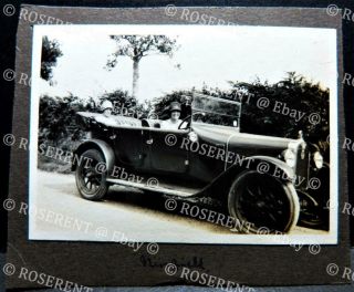 1920s Tourer Motor Car With A Young Lady At The Wheel - Photo 8.  5 By 6cm