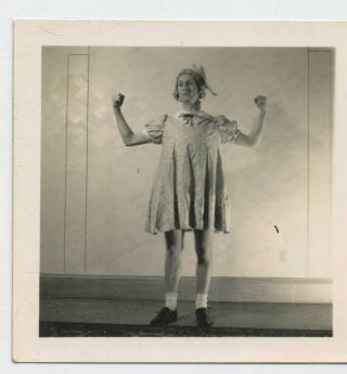 Man on Stage Dressed as Little Girl Two 1930 ' s Photographs A1 2