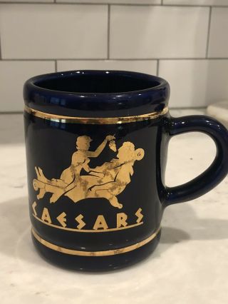 Caesars Palace Coffee Mug Cobalt Blue & Gold