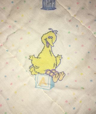 Vintage Muppets Inc.  Sesame Street Crib Baby Blanket Cookie Big Bird 44” x 34” 3