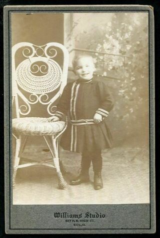 Antique Cabinet Photo Smiling Little Victorian Boy Id 