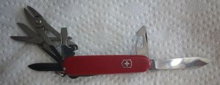 Red Victorinox Swiss Army Knife Deluxe Tinker