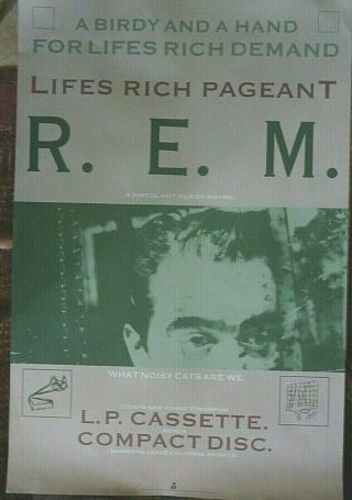 Rare Rem Lifes Rich Pageant 1986 Vintage Music Store Promo Poster