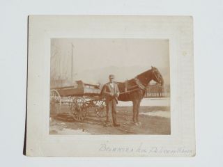 Vintage Photographic Image Of Horse Drawn Delivery Wagon And Operator