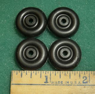 4 Solid Black Rubber Tires 7/8 " Hubley,  Arcade,  Kenton,  Kilgore Cast Iron Toys