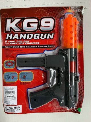1 Kg9 Handgun Toy Cap Gun 9 " Police Pistol Detective Fires 8 Ring Caps Usa