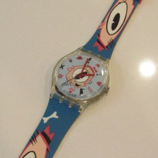 Vintage Swatch Watch " Gulp " Gk139 1991 Massimo Giacon Old Stock