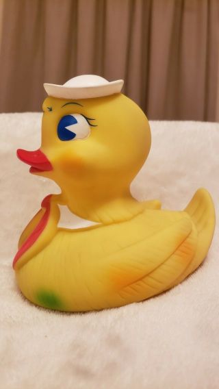 Vintage Rubber Duck Squeak Toy Collectible Donald The Sailor Duckie Bath 4 
