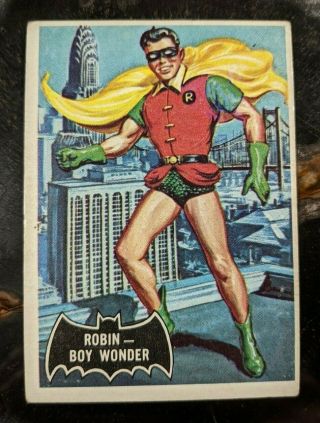 Vintage 1966 Topps Batman Trading Card 2 Robin - Boy Wonder