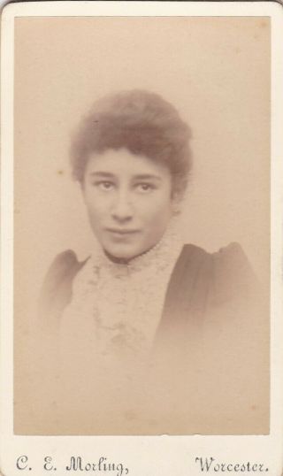 Antique Cdv Photo - Young Woman.  Worcester Studio