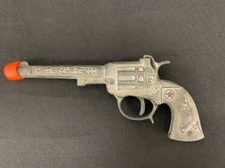 Vintage U.  S.  Cast Metal Die Cast Star Toy Cap Gun Single Action Revolver Pistol