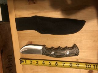 Custom Handmade Knife With Sheath No Name Green Wood Laminate Handle Stainless 4