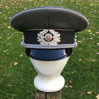 Vintage Military East German Ddr Officers Peaked Cap