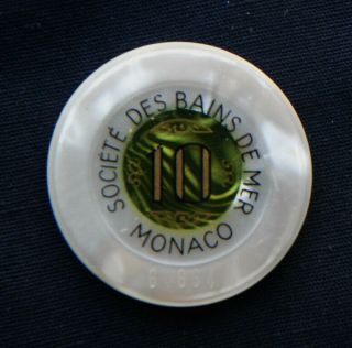 Old Rare Casino Chip 10 Fr Monaco France Monte Carlo Societé Bains De Mer