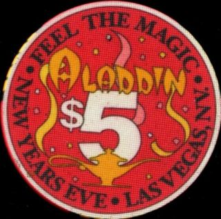 $5 Las Vegas Aladdin 1991 Year Casino Chip - Near