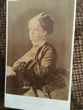 Victorian Cdv Photo Seated Woman In Fringe Dress - Moffat,  Edinburgh