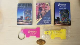 Riviera Las Vegas Hotel Casino Playing Cards Key Ring Chain Elongated Penny Coin