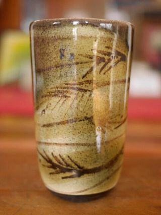 Vintage Mid Century Nancy Wickham Studio Pottery Stoneware Vase Glazed 5.  5 