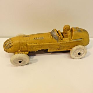 Vintage Auburn Rubber Yellow Indy Race Car Toy