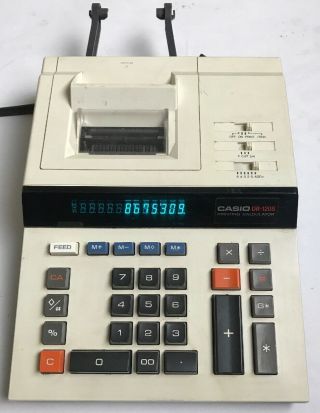 Casio Dr - 120s Printing Calculator Heavy Duty 12 Digit Adding Machine Vintage