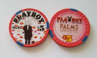 $5 Las Vegas Palms Playboy Club Rabbit Casino Chip - Uncirculated