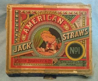 Antique American Jackstraws No 1 Game Milton Bradley Springfield Mass Pre - 1910