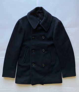Vintage Us Navy Authentic Wool Pea Coat Ww2 Era Size 36