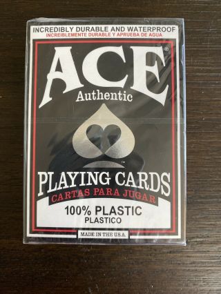 Ace Authentic Blue 100 Plastic Playing Cards Durable Waterproof Cartamundi Hg16