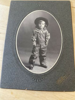 Vintage Photo Cute Child Dressed As Cowboy