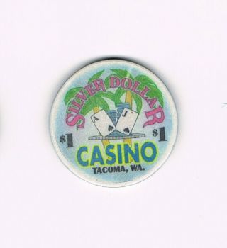 Silver Dollar Casino $1 Casino Chip - One Dollar Tacoma,  Wa