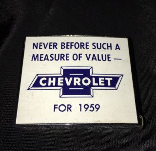 1959 Chevrolet Chevy Advertising Tape Measure Chevy Wagon Facts Vintage