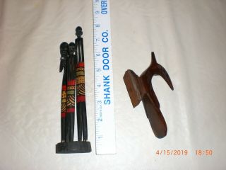 African Tribal Art Statues Ebony Wood Hand Carved Warriors Family 7 