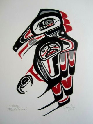 Northwest Coast Art - Haida Tribal Hawk - Painting