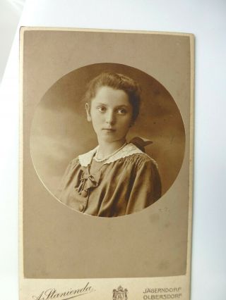 Antique Cdv Cabinet Photo Young Pretty Girl In Deep Thought Looks To Side