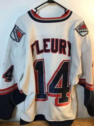 Vintage NY York Rangers Statue of Liberty Pro Player Fleury White Jersey 2