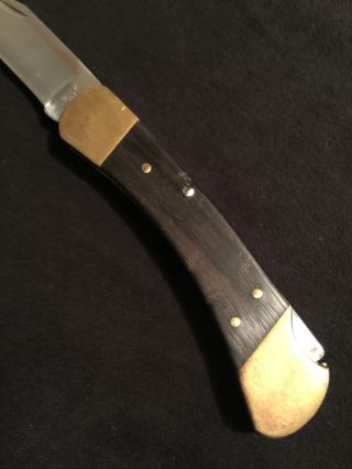 VINTAGE 1987 BUCK 110 FOLDING KNIFE W/ LEATHER SHEATH 3