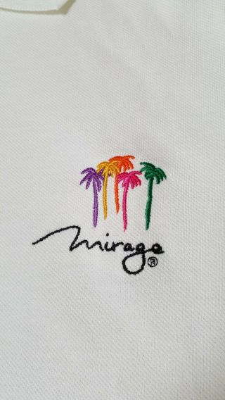 White Polo Golf Shirt From Mirage Las Vegas Size Small Embroidered