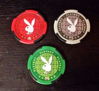 Playboy Chip Poker Casino Las Vegas Set Of 3 Playboy Bunny Poker Chips