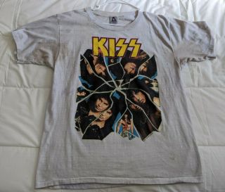 Vintage 1987 Kiss T - Shirt I Went Crazy With Kiss 80s Crazy Nights World Tour