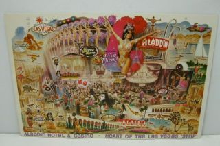 Vintage Large Postcard Aladdin Hotel Casino Heart Of Las Vegas Strip 7 " X 10.  5 "