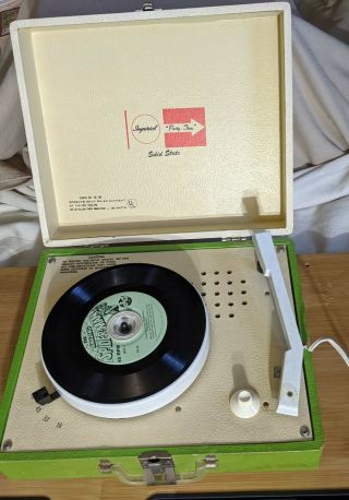 Vintage Imperial Party Time Record Player Model 100 Rare Avocado Color Mf