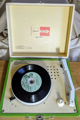 Vintage Imperial Party Time Record Player Model 100 Rare Avocado Color MF 2